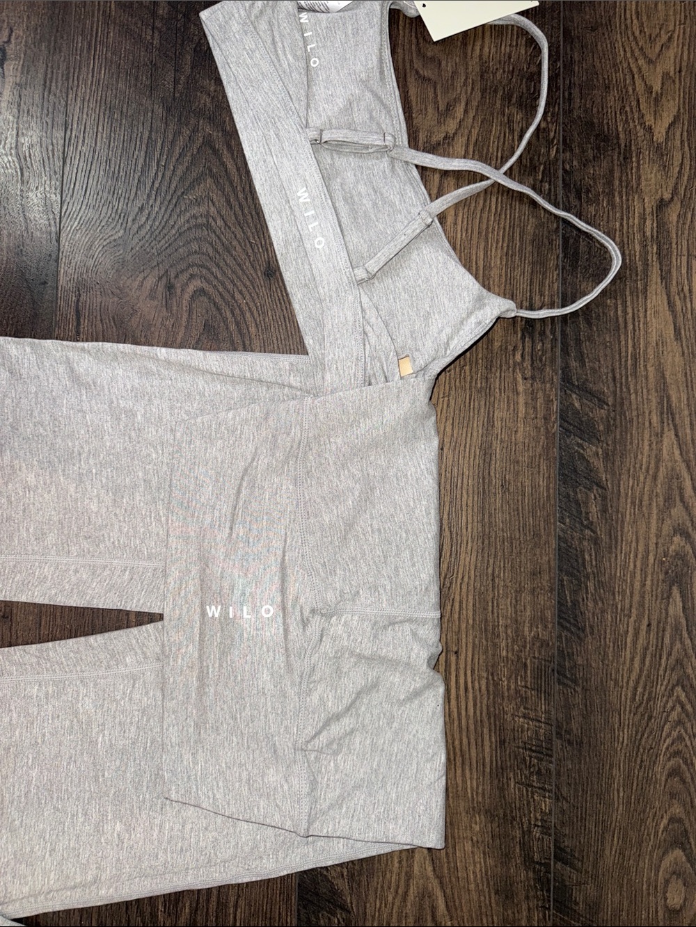Wilo Heather Gray Bralette & Wide-Leg Lounge Set - Picture 3 of 6